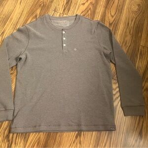Eddie Bauer Men's Long-Sleeve Henley Shirt Gray size L - Brand New